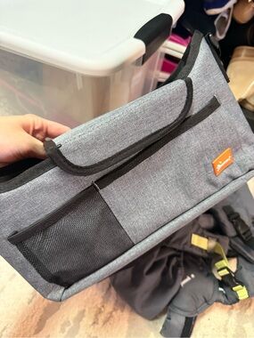 Stroller Gray Kids Organizer Bag with Front Pockets